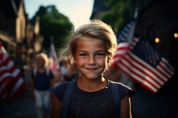 Portret filmowy ludzi świętujących Dzień Niepodległości Stanów Zjednoczonych