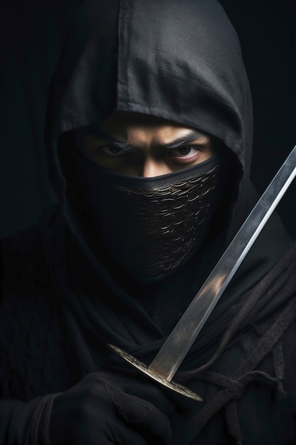 Portret fotorealistycznego wojownika ninja