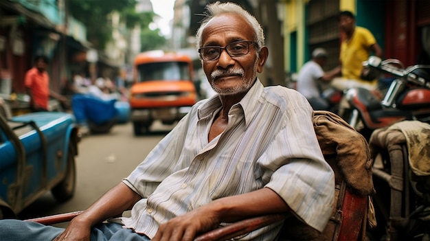 Bezpłatne zdjęcie portret hindusa na ulicy