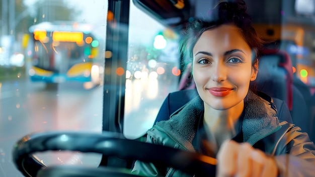 Bezpłatne zdjęcie portret kierowcy autobusu