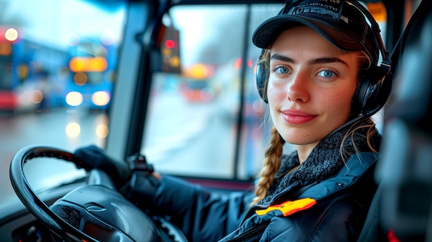 Bezpłatne zdjęcie portret kierowcy autobusu