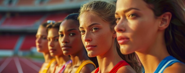 Bezpłatne zdjęcie portret kobiet rywalizujących na igrzyskach olimpijskich