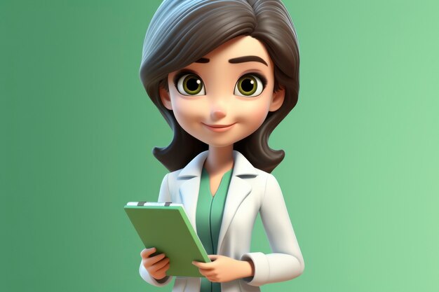Portret kobiety lekarza 3d