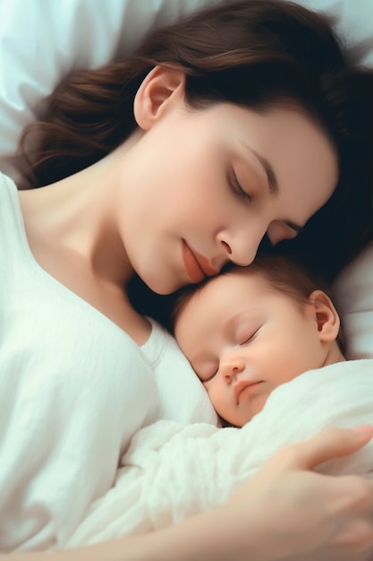 Portret matki z nowo narodzonym dzieckiem