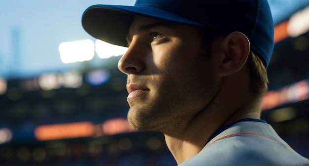 Portret męskiego gracza w baseball
