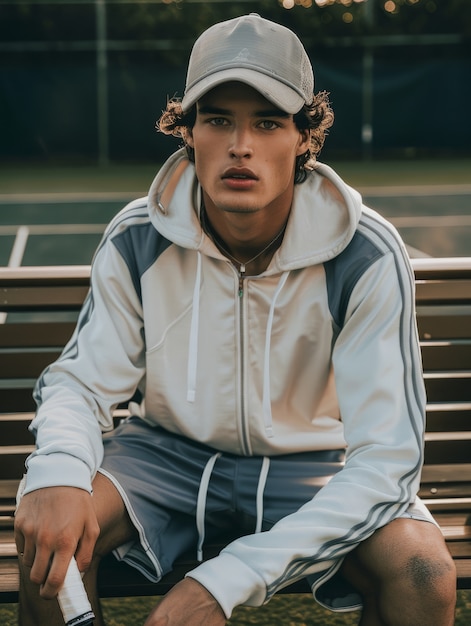 Bezpłatne zdjęcie portret męskiego tenisisty