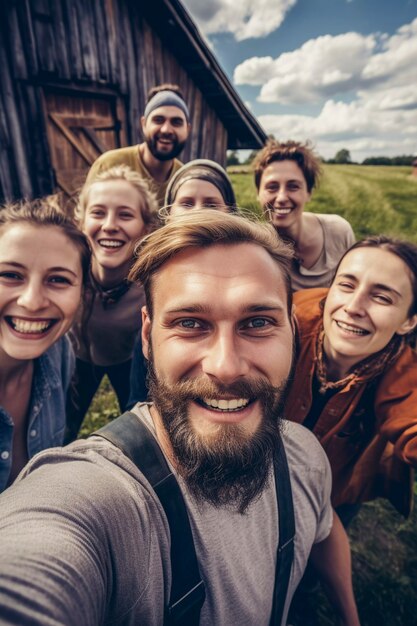 Portret milenijnych przyjaciół żyjących na wsi po przeprowadzce z miasta