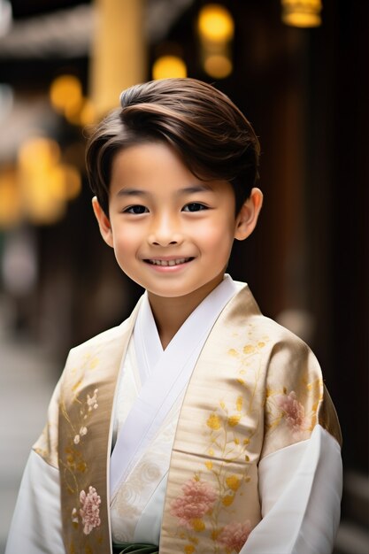 Portret młodego azjatyckiego chłopca