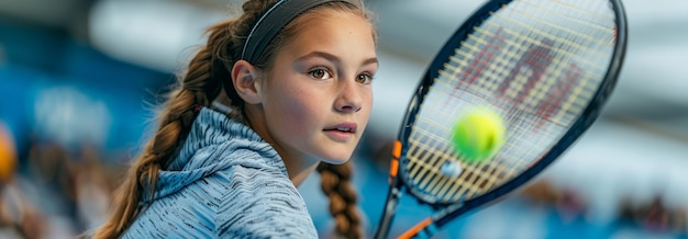 Bezpłatne zdjęcie portret młodego gracza ćwiczącego tenis