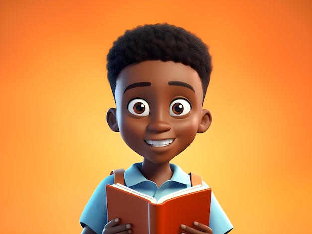 Bezpłatne zdjęcie portret młodego ucznia z książką na dzień edukacji