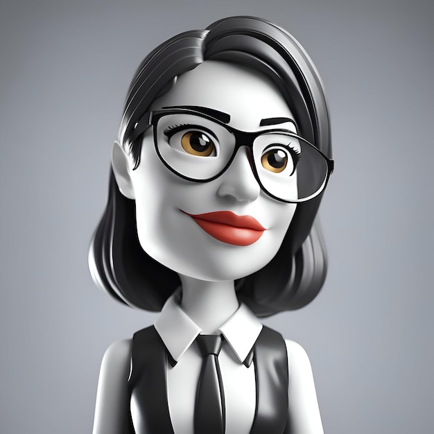 Portret młodej bizneswoman z okularami 3d rendering