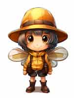 Bezpłatne zdjęcie portret młodej dziewczyny w uroczym kostiumie pszczoły