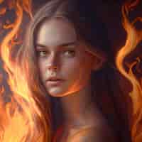 Bezpłatne zdjęcie portret ognistej dziewczyny