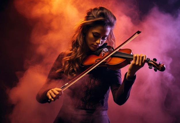 Bezpłatne zdjęcie portret osoby grającej na skrzypcach