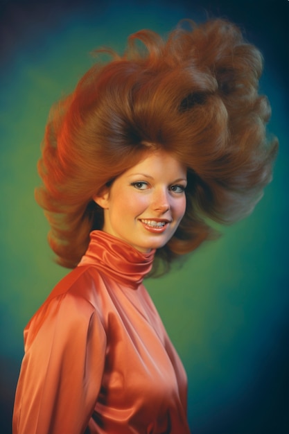 Bezpłatne zdjęcie portret osoby z zabawną peruką.