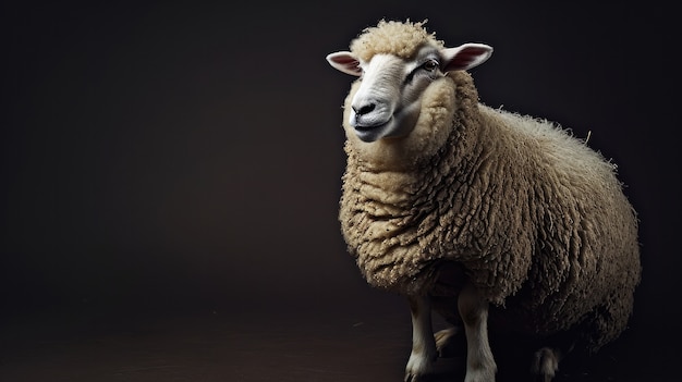 Bezpłatne zdjęcie portret owcy z przestrzenią do kopiowania