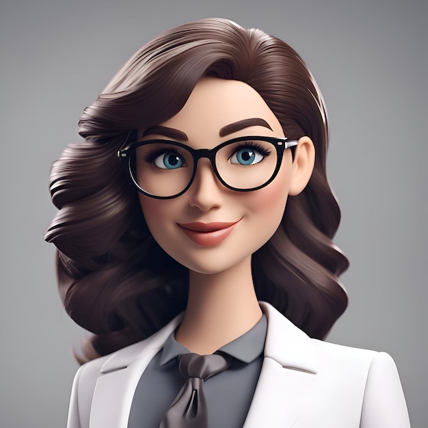 Bezpłatne zdjęcie portret pięknej młodej bizneswoman w okularach i białym garniturze