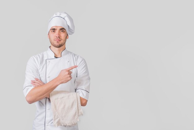 Portret przedstawia copyspace szef kuchni