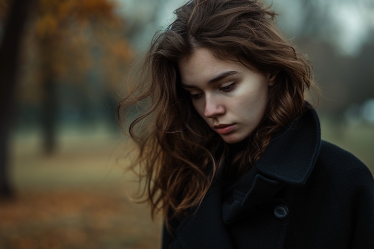 Bezpłatny plik Zdjęcie portret samotnej, smutnej kobiety