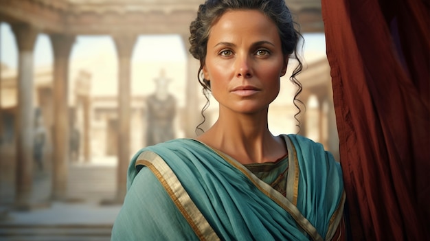 Bezpłatne zdjęcie portret starożytnej rzymskiej kobiety