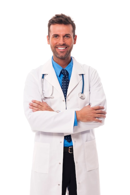 Portret szczery mężczyzna lekarza