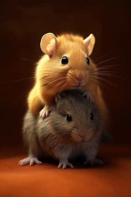 Portret szczurów lub chomików