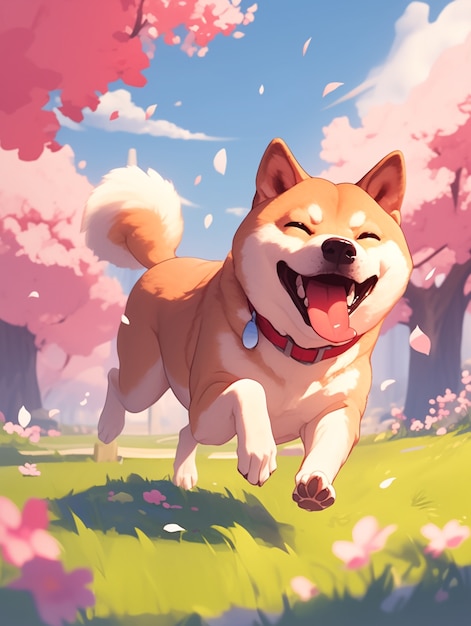 Bezpłatne zdjęcie portret uroczego psa z anime