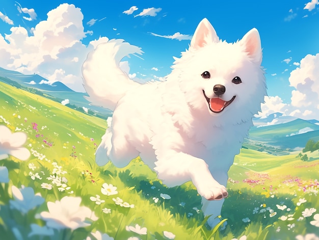 Bezpłatne zdjęcie portret uroczego psa z anime