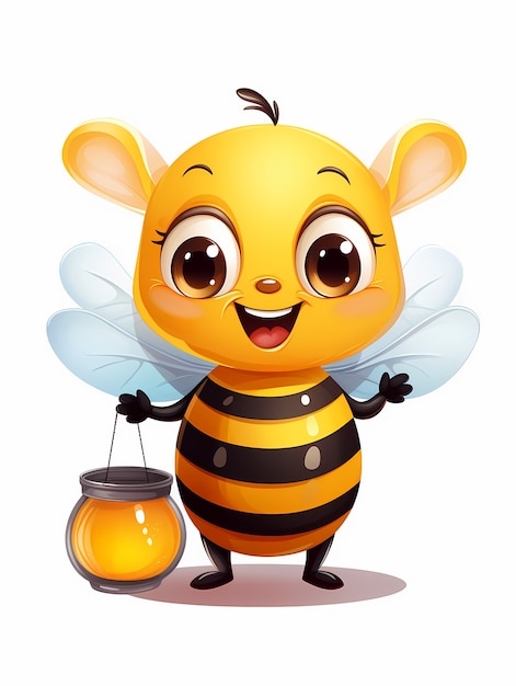 Bezpłatne zdjęcie portret uroczej animowanej pszczoły
