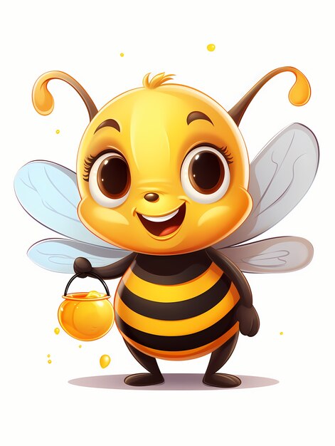 Portret uroczej animowanej pszczoły