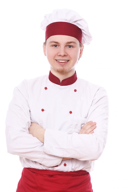 Portret uśmiechnięty szef kuchni