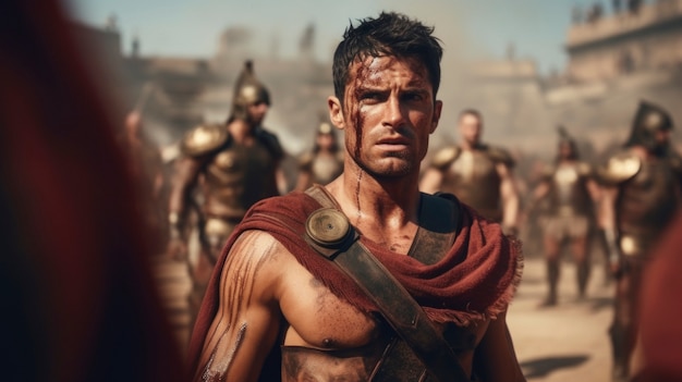Bezpłatne zdjęcie portret wojownika starożytnego imperium rzymskiego