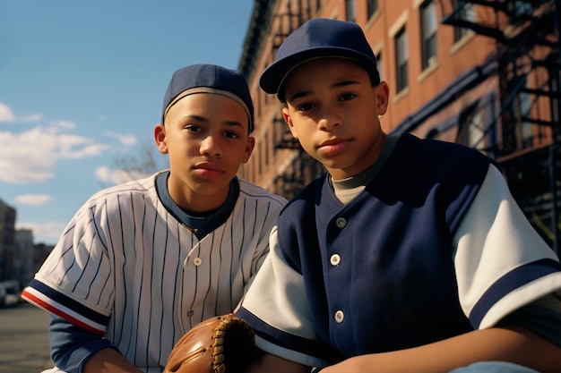 Portret zawodników baseballu