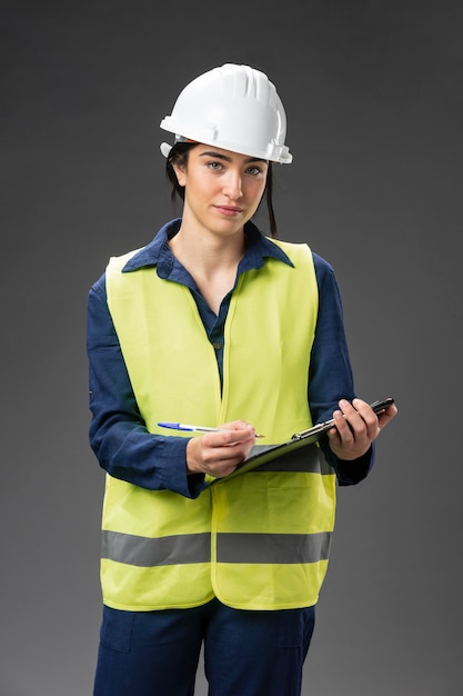Portret żeński inżynier ze schowka