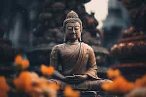 Bezpłatne zdjęcie posąg buddy dla duchowości i zen