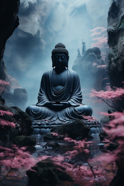 Posąg Buddy do mediacji i relaksacji