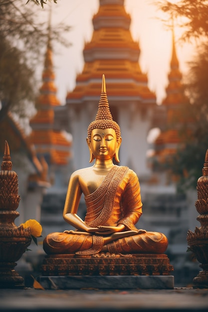 Bezpłatne zdjęcie posąg buddy do mediacji i relaksacji