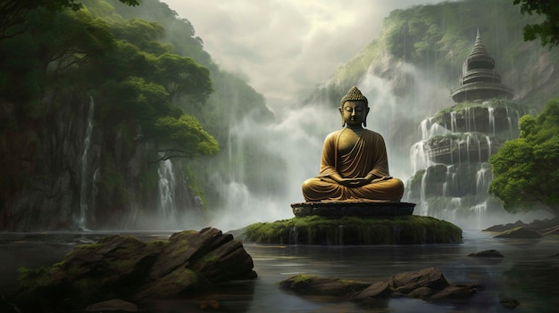 Posąg Buddy w naturze