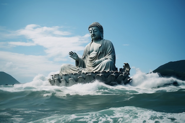 Posąg Buddy z wodą