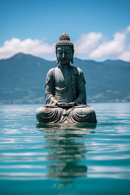 Bezpłatne zdjęcie posąg buddy z wodą