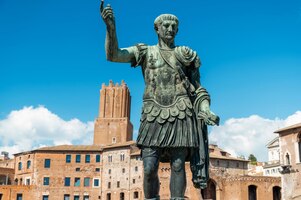Posąg cezara augusta w rzymie, włochy
