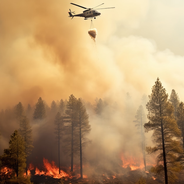 Bezpłatne zdjęcie pożary lasów i ich skutki dla przyrody