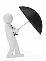 Bezpłatne zdjęcie pracownik ochrony z parasolem
