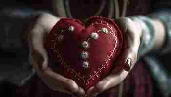 Bezpłatne zdjęcie prezent w kształcie serca symbolizuje miłość w walentynki wygenerowany przez ai