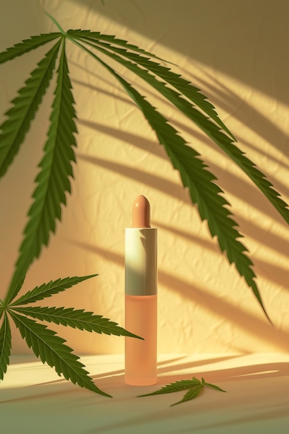 Produkt kosmetyczny z liśćmi marihuany