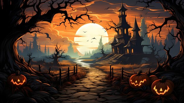 Bezpłatne zdjęcie projekt ilustracji hd halloween