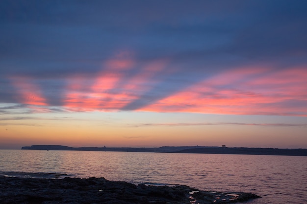 Promienie Crepuscular, kanał Malta-Gozo, Malta