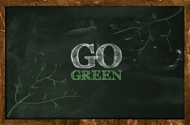 Przejdź zielony tekst na tablicy
