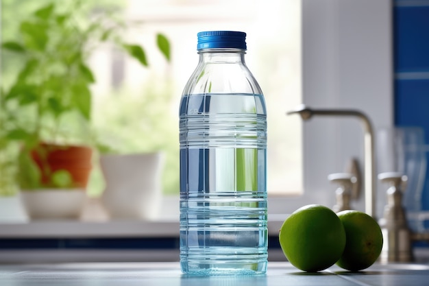Przezroczysta butelka na wodę w pomieszczeniach