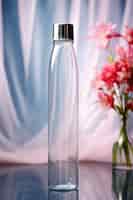Bezpłatne zdjęcie przezroczysta butelka na wodę w pomieszczeniach